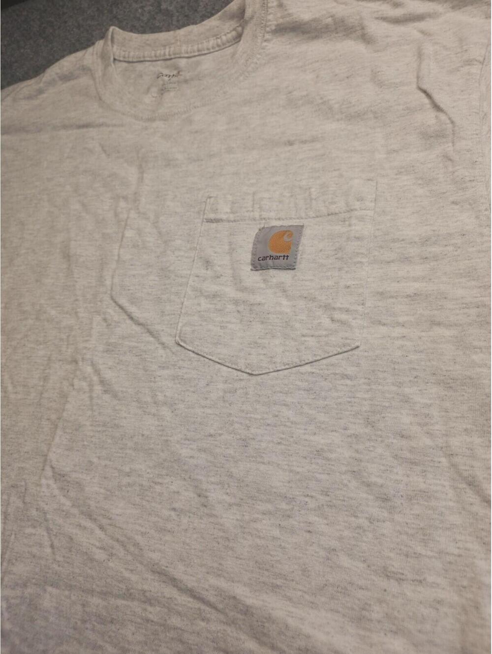 Carhartt~Men's Long Sleeve Pocket T-Shirt Original Fit LARGE K126 Ash - Picture 6 of 8